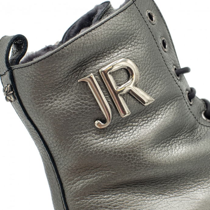 Кожаные ботинки с мехом John Richmond